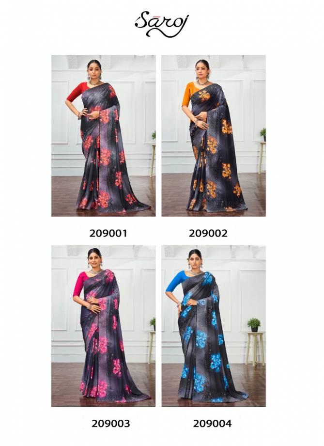 Saroj Monali Important Lycra Digital Printed Party Wear Stylish Saree Collection